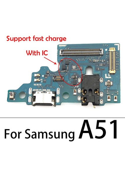 USB Şarj Portu Konnektörü Kurulu Parçaları Flex Kablo Mikrofon Mikrofon ile Samsung Galaxy A01 A11 A21S A31 A41 A51 A71 A70S (Yurt Dışından)