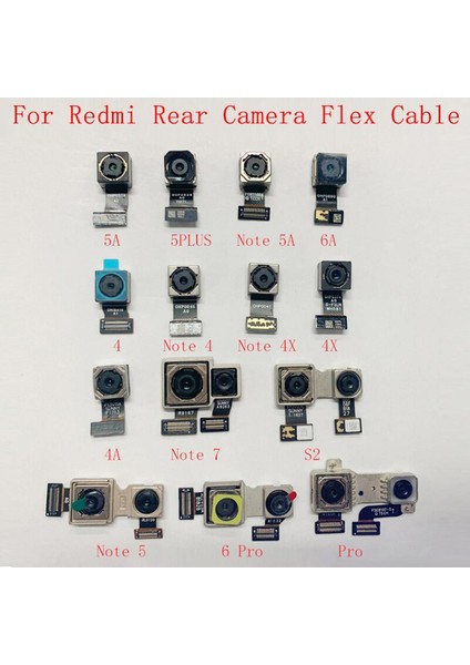 Arka Arka Kamera Kablosu Kablosu Xiaomi Redmi Için Not 8 7 6 5 5A 4 4x Redmi 6A 5A 6 6pro 4 S2 5 Artı Ana Kamera Modülü Onarım Parçaları (Yurt Dışından)