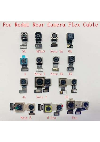 Arka Arka Kamera Kablosu Kablosu Xiaomi Redmi Için Not 8 7 6 5 5A 4 4x Redmi 6A 5A 6 6pro 4 S2 5 Artı Ana Kamera Modülü Onarım Parçaları (Yurt Dışından)