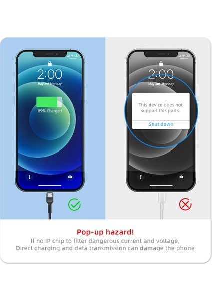 Essager 5 Adet 2.4A USB Kablosu IPHONE14 13 12 Pro Max Kablo Pd 20W Hızlı Şarj Kablosu iPhone Şarj Aleti Kablosu USB Veri Kablosu (Yurt Dışından)