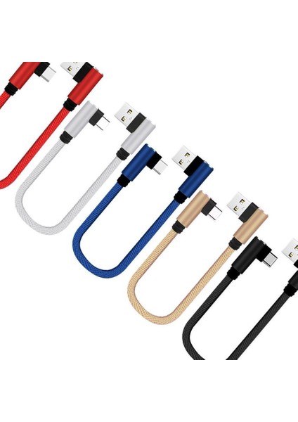 25CM USB Tip C Kısa Hızlı Şarj Kablosu Çift Dirsek 90 Derece USB C Mikro USB Veri Kablosu iphone Için Tüm Akıllı Telefonlar (Yurt Dışından) modelleri