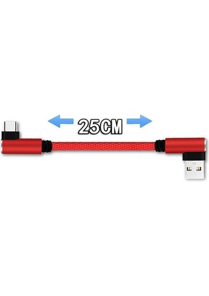 25CM USB Tip C Kısa Hızlı Şarj Kablosu Çift Dirsek 90 Derece USB C Mikro USB Veri Kablosu iphone Için Tüm Akıllı Telefonlar (Yurt Dışından) fırsatları