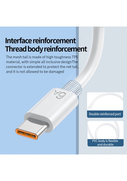 Olaf 6A 66W USB C Tipi Kablo Tel Huawei Samsung S10 S20 Xiaomi 10 11 Cep Telefonu Hızlı Şarj USB C Kablo Tipi-C Şarj Cihazı (Yurt Dışından)