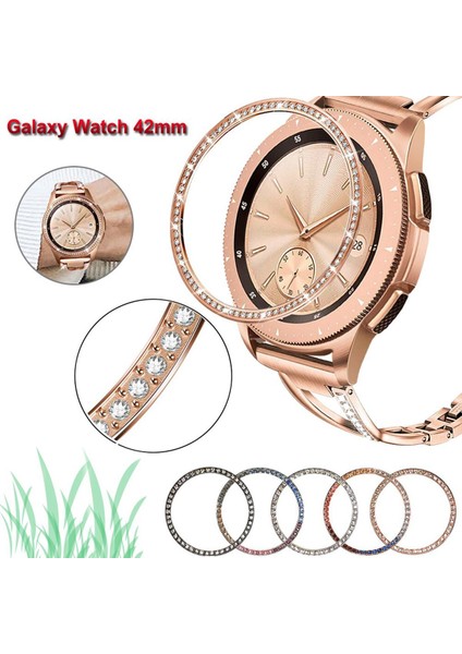 Bling Çerçeve Samsung Galaxy Izle 42MM Çerçeve Kapak Elmas Metal Halka Yapışkanlı Koruyucu Kapak Anti Scratch Izle Aksesuarları (Yurt Dışından)