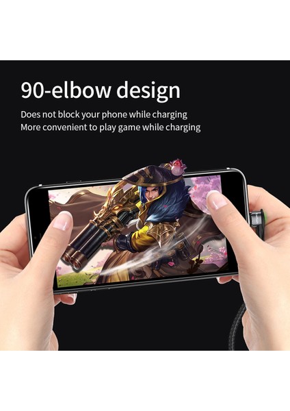Twitch 90 Derece Manyetik Kablo Mikro USB C Tipi Şarj Kablosu iphone Samsung 3A Hızlı Mıknatıs Şarj Veri Kablosu USB C Kablosu (Yurt Dışından)