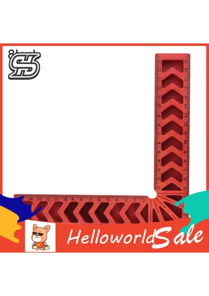 Helloworld L Kare Cetvel Şeffaf Ölçek Yaygın Olarak Kullanılan 90 Derece Köşe Kelepçesi (Yurt Dışından)