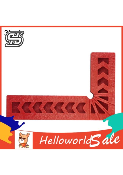 Helloworld L Kare Cetvel Şeffaf Ölçek Yaygın Olarak Kullanılan 90 Derece Köşe Kelepçesi (Yurt Dışından)