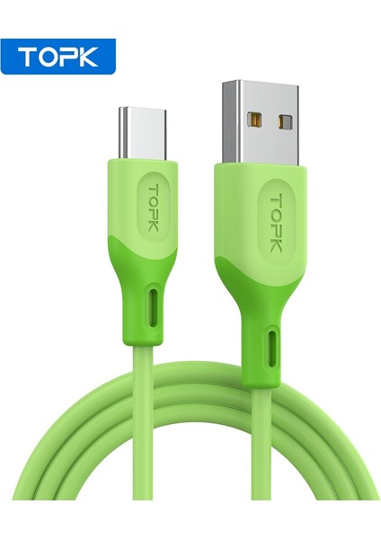 Topk AN84 Mikro USB Tip C Kablo Xiaomi Redmi Note 9 3A Hızlı Şarj Sıvı Silikon Cep Telefonu Veri Kablosu Samsung Için (Yurt Dışından)