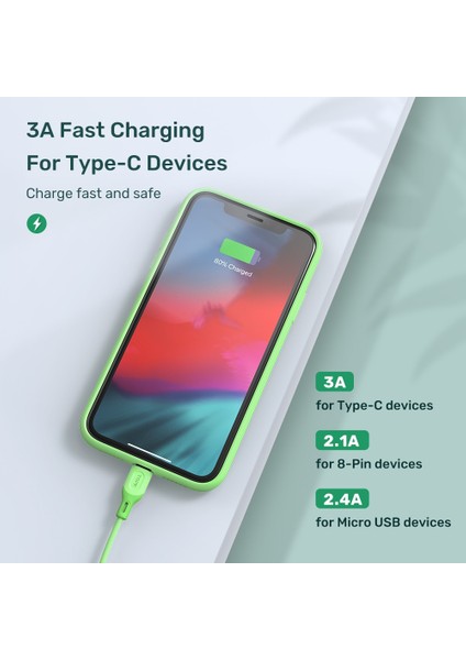 Topk AN84 Mikro USB Tip C Kablo Xiaomi Redmi Note 9 3A Hızlı Şarj Sıvı Silikon Cep Telefonu Veri Kablosu Samsung Için (Yurt Dışından) fiyatları