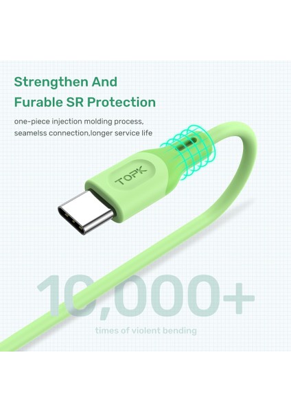 Topk AN84 Mikro USB Tip C Kablo Xiaomi Redmi Note 9 3A Hızlı Şarj Sıvı Silikon Cep Telefonu Veri Kablosu Samsung Için (Yurt Dışından) fırsatları