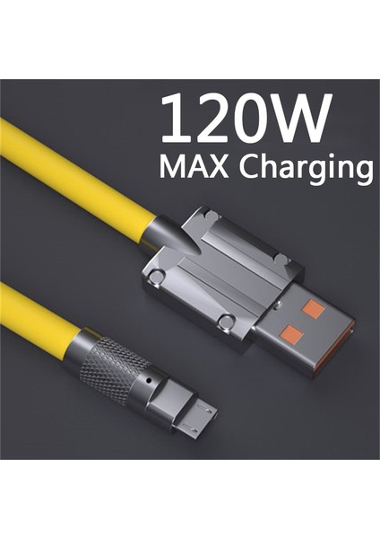 120W 6A Süper Hızlı Şarj C Tipi Sıvı Silikon Kablo Hızlı Şarj USB Kablosu Xiaomi Huawei Samsung Piksel USB Kalın Veri Hattı (Yurt Dışından)