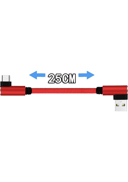 25CM USB C Mikro USB Kısa Hızlı Şarj Kablosu Çift Dirsek 90 Derece Veri Kablosu Powerbank Dizüstü Cep Telefonu Şarj Cihazı Teli (Yurt Dışından) indirimleri