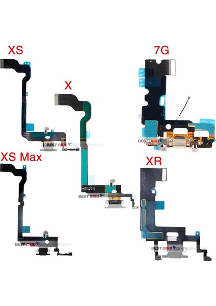 Adet USB Şarj Aleti Şarj Portu Dock Konnektörü Veri Flex Kablo Yedek Parçaları iPhone 7 8 Artı x Xr Xs Max (Yurt Dışından)