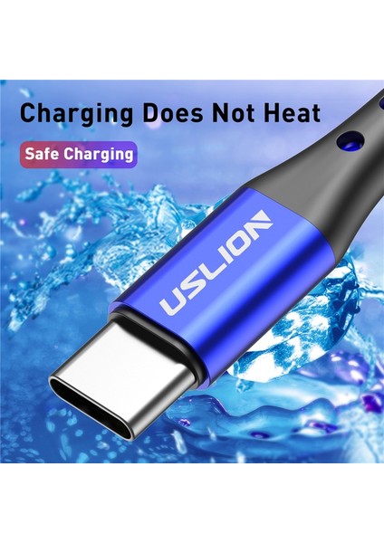 Uslıon 3A 3 M USB C Tipi Kablo Xiaomi Redmi Için Not 10 Hızlı Telefon Şarj Kablosu USB C Kablosu Huawei P40 Mate 30 Tip C Şarj Cihazı (Yurt Dışından)