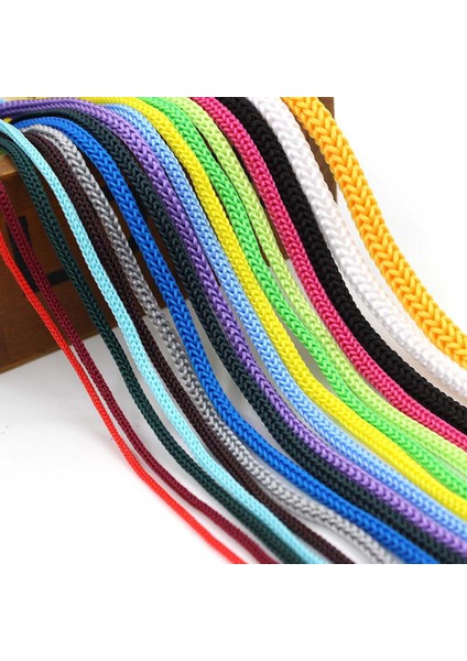 3mm 5-60 Metre Naylon Kordon Konu Tığ Içi Boş Çizgi Makrome Halat Dıy El Dokuması Bilezik Örgülü El Sanatları Kordon Ayakkabı Dize (Yurt Dışından)