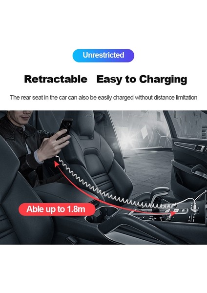 66W USB Tip C Hızlı Şarj Kablosu Xiaomi Poco Bahar Mikro USB Tel Hızlı Şarj Geri Çekilebilir Telefon Şarj Kablosu (Yurt Dışından)