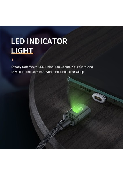 Kuulaa LED Manyetik USB Kablosu 3A Hızlı Şarj Tipi C Kablo Mıknatıs Şarj Cihazı Mikro USB Kablosu iPhone Xiaomi Poco Samsung Kablosu (Yurt Dışından) fiyatları