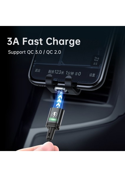 Kuulaa LED Manyetik USB Kablosu 3A Hızlı Şarj Tipi C Kablo Mıknatıs Şarj Cihazı Mikro USB Kablosu iPhone Xiaomi Poco Samsung Kablosu (Yurt Dışından) fırsatları