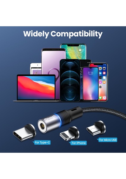 Elough Manyetik Kablo iPhone Samsung Xiaomi Için Mıknatıs Hızlı Şarj USB C Tipi Kablo Manyetik Şarj Cihazı Telefon Kablosu (Yurt Dışından) indirimleri
