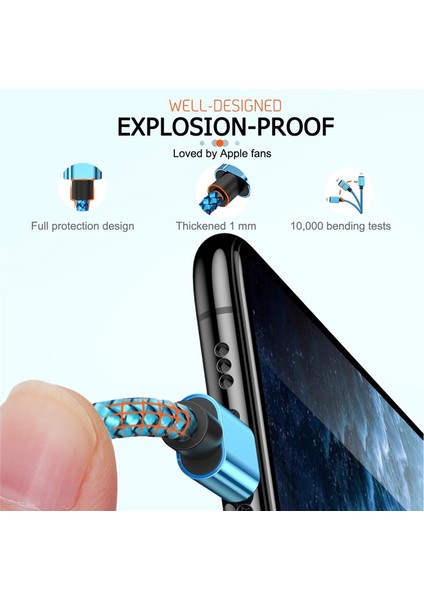20CM 1m 2m 3m 3A Hızlı Şarj Aleti Kablosu iPhone 11 Pro Xs Max x 8 7 6s 6 Artı 5 iPad Hızlı Şarj Orijinal Uzun Tel Veri Kablosu (Yurt Dışından)