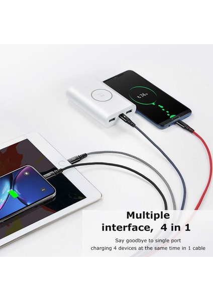 Mcdodo 4 In 1 USB Kablosu Mikro USB C Tipi Şarj Aleti Kablosu iPhone 14 13 12 11 P Ro Max Xr 8 Huawei USB C Hızlı Şarj Veri Kablosu (Yurt Dışından)