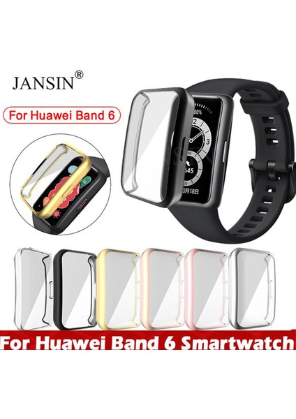Ekran Koruyucu Kılıf Için Huawei Band 6 Tpu Koruyucu Kabuk Için Huawei Band 6 Pro/onur Band 6 Kaplama Silikon Izle Tampon (Yurt Dışından)