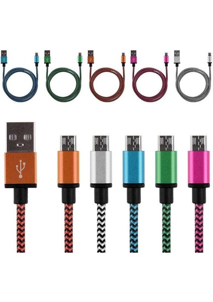 20 cm 1 M 2 M Mikro USB Kablosu Kısa Hızlı Şarj Naylon USB Sync Veri Kablosu Cep Telefonu Android Adaptör Şarj Aleti Kablosu Samsung Için (Yurt Dışından)