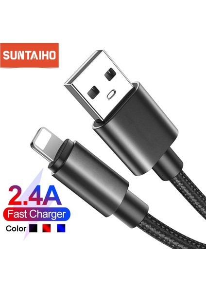 Suntaiho USB Kablosu Şarj Cihazı iPhone 13 12 Pro Max 11 Xr Xs x 8 7 6s iPad Için Hızlı Şarj USB Veri Kablolu Telefon Şarj Aleti Kablosu (Yurt Dışından)