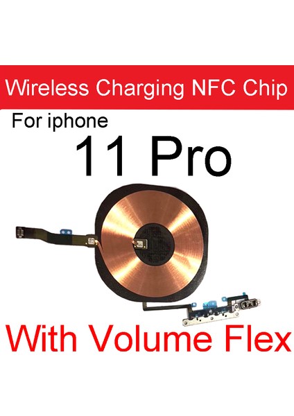 Kablosuz Şarj Şarj Paneli Bobin Etiket Ses Düğmesi ile Flex Kablo iphone 8 8 Artı x Xs Max Xr 11 Pro Max Nfc Çip (Yurt Dışından)