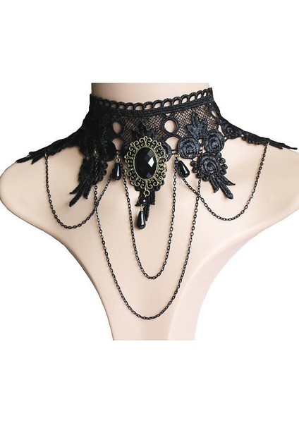 Boho Takı Setleri Kadınlar Vintage Gotik Küpe Setleri Cadılar Bayramı Kadınlar Takı Seti Dantel Gerdanlık Kolye Yüzük Bileklik Setleri (Yurt Dışından) fırsatları