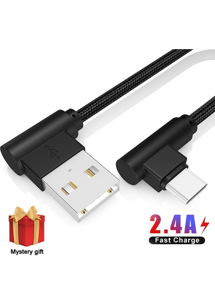 20CM USB Kablosu iPhone Için C Tipi Kısa 2.4A Hızlı Şarj Kablosu Dirsek 90 Derece USB C Mikro USB Veri Kablosu Tüm Akıllı Telefonlar Için (Yurt Dışından)