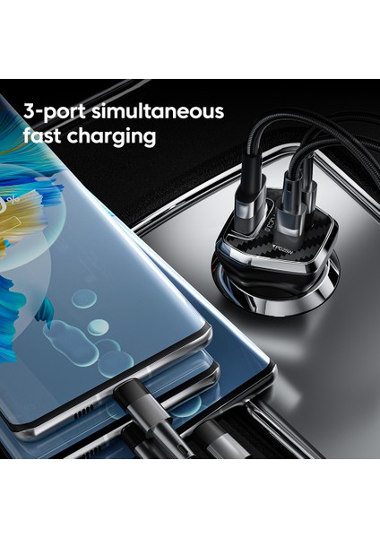 Elough 45W USB Araç Şarj Cihazı Hızlı Şarj Pd Qc 4.0 3.0 USB Tip C Araç Telefonu Şarj Adaptörü iPhone 14 13 Xiaomi Samsung S22 (Yurt Dışından) modelleri