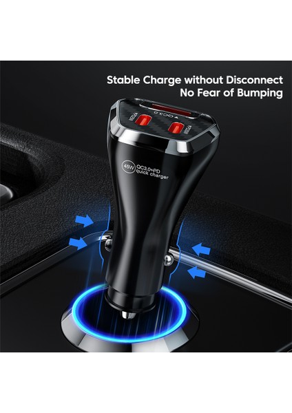 Elough 45W USB Araç Şarj Cihazı Hızlı Şarj Pd Qc 4.0 3.0 USB Tip C Araç Telefonu Şarj Adaptörü iPhone 14 13 Xiaomi Samsung S22 (Yurt Dışından) fırsatları