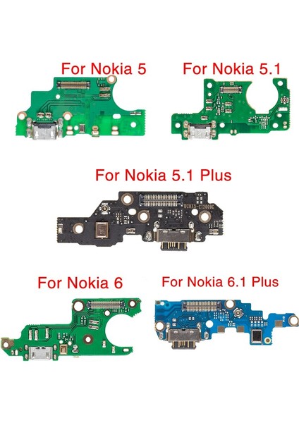 Adet USB Şarj Aleti Kurulu Nokia 5 5.1 6 6.1 Artı Yuva Konnektörü Şarj Portu Flex Kablo (Yurt Dışından)
