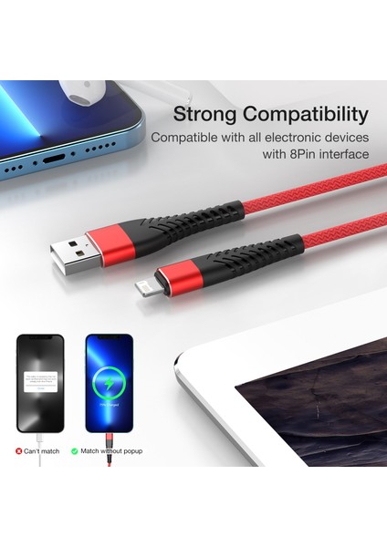1m 2m 3m Hızlı Şarj USB Kablosu iPhone 14 13 12 11 Pro Max Xs x Xr 8 7 6 6s Artı Se 2 Apple iPad Uzun Telli Veri Şarj Cihazı Kablosu (Yurt Dışından)