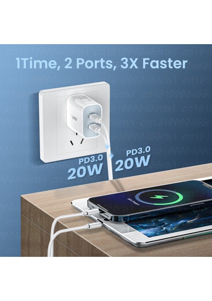 40W Hızlı Şarj USB C Şarj Cihazı iPhone 13 12 11 Pro Max Qc3.0 Çift Pd 20W Tip C Güç Adaptörü Samsung Huawei Xiaomi Için (Yurt Dışından) fırsatları
