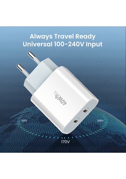 40W Hızlı Şarj USB C Şarj Cihazı iPhone 13 12 11 Pro Max Qc3.0 Çift Pd 20W Tip C Güç Adaptörü Samsung Huawei Xiaomi Için (Yurt Dışından) indirimleri