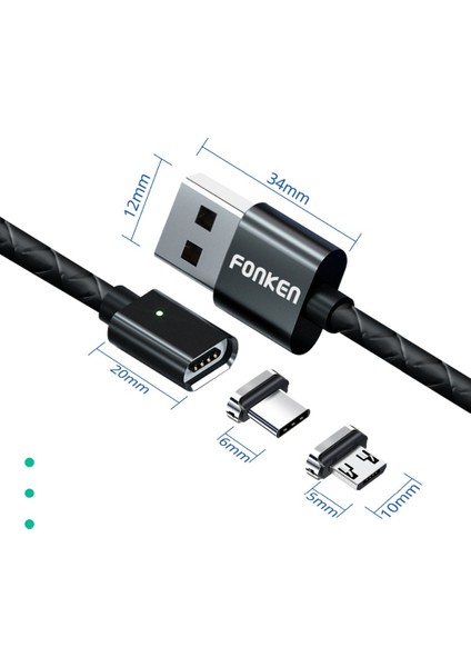 Manyetik Mikro USB Kablosu Mıknatıs USB Tip C Telefon Kablosu Için Şarj 3A Mobil Hızlı Şarj Kablosu Android Hızlı Veri Kabloları (Yurt Dışından) indirimleri