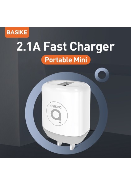 BASIKE-AT21P Hızlı Şarj Cihazı 2.1A Hızlı Şarj Seyahat Taşınabilir Mini Adaptör (Yurt Dışından) fiyatları