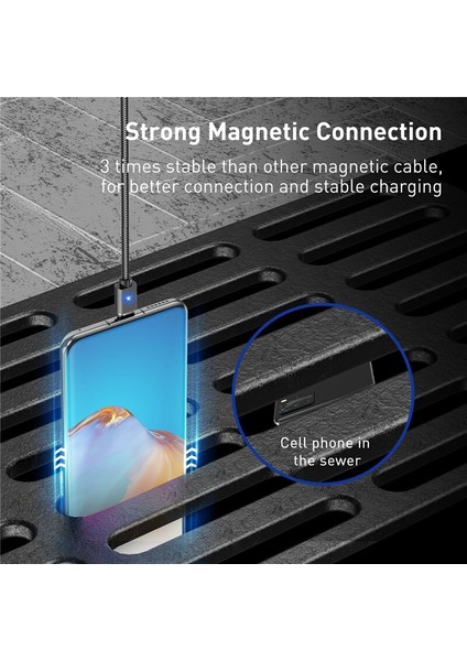 Uslıon Manyetik USB Kablosu Mikro Tip C Telefon Kablosu iPhone 14 x Samsung Xiaomi USB Hızlı Şarj Kablosu Kablosu Mıknatıslı Veri Kablosu (Yurt Dışından) fırsatları