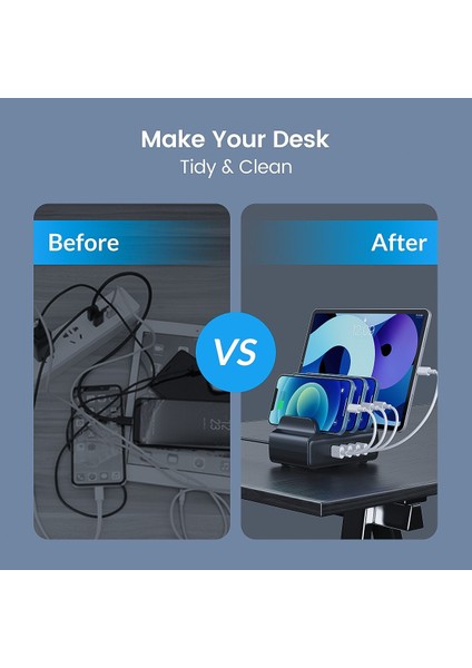 Orıco 4 Port USB Şarj Cihazı Şarj Istasyonu 30W Max Telefon Cep Telefonu Kulakiçi Tablet Için Telefon Standı ile (Yurt Dışından) fırsatları