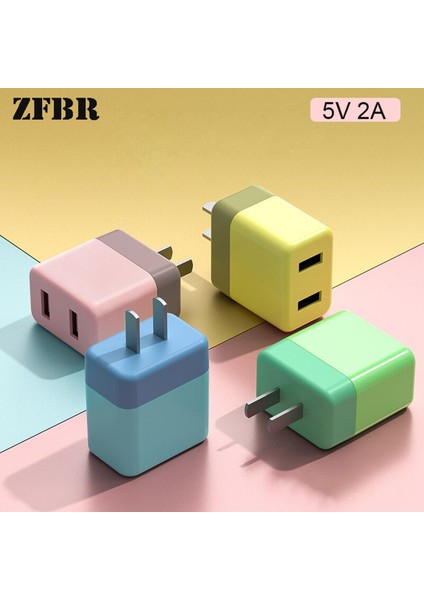 5 V 2A Çift USB Duvar Şarj Cihazı IPhone 8 9 10 11 12 IPad Hızlı Duvar Şarj Cihazı Abd Adaptörü Samsung S9 Xiaomi Mi 8 Telefon Şarj Cihazı (Yurt Dışından)