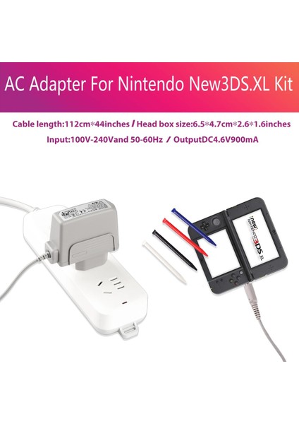 Yeni 3ds Xl Şarj Kiti, Nintendo Için Ac Güç Adaptörü Şarj Cihazı ve Stylus Kalem Yeni 3ds Xl, Duvar Seyahat Şarj Cihazı Güç Kablosu Kablosu (Yurt Dışından) modelleri