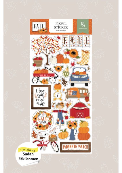 Sonbahar Etiketleri, Love Autumn Sticker