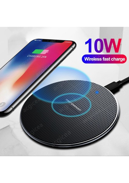 10W Kablosuz Şarj Cihazı iPhone 11 12 x Xr Xs Max 8 Hızlı Kablosuz Şarj Samsung Xiaomi Huawei Telefonu Için Qi Şarj Cihazı Kablosuz (Yurt Dışından)