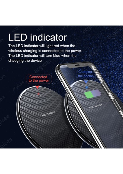10W Kablosuz Şarj Cihazı iPhone 11 12 x Xr Xs Max 8 Hızlı Kablosuz Şarj Samsung Xiaomi Huawei Telefonu Için Qi Şarj Cihazı Kablosuz (Yurt Dışından) modelleri