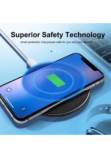 10W Kablosuz Şarj Cihazı iPhone 11 12 x Xr Xs Max 8 Hızlı Kablosuz Şarj Samsung Xiaomi Huawei Telefonu Için Qi Şarj Cihazı Kablosuz (Yurt Dışından) fırsatları