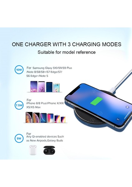 10W Kablosuz Şarj Cihazı iPhone 11 12 x Xr Xs Max 8 Hızlı Kablosuz Şarj Samsung Xiaomi Huawei Telefonu Için Qi Şarj Cihazı Kablosuz (Yurt Dışından) indirimleri
