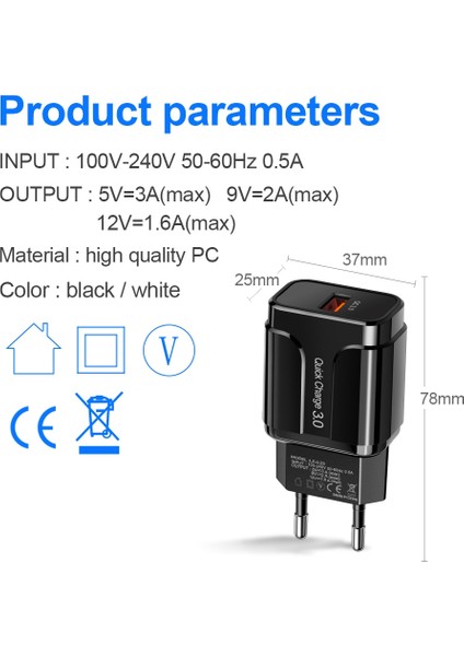 3A Hızlı Şarj 3.0 USB Şarj Cihazı Ab Duvar Cep Telefonu Şarj Adaptörü iPhone x Max 7 8 Qc3.0 Samsung Xiaomi Için Hızlı Şarj (Yurt Dışından) fırsatları