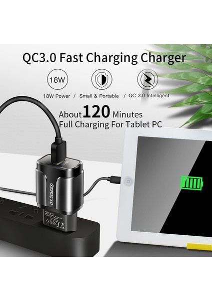 Uslıon Hızlı Şarj Qc 3.0 USB Abd, Ab Şarj Cihazı Evrensel Cep Telefonu Şarj Cihazı Duvar Hızlı Şarj Adaptörü iPhone Samsung Xiaomi (Yurt Dışından) indirimleri